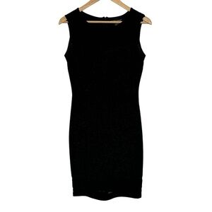 Frank Lyman Cocktail Dress Womens 8 Black Shimmer Fitted Bodycon Party Event EUC